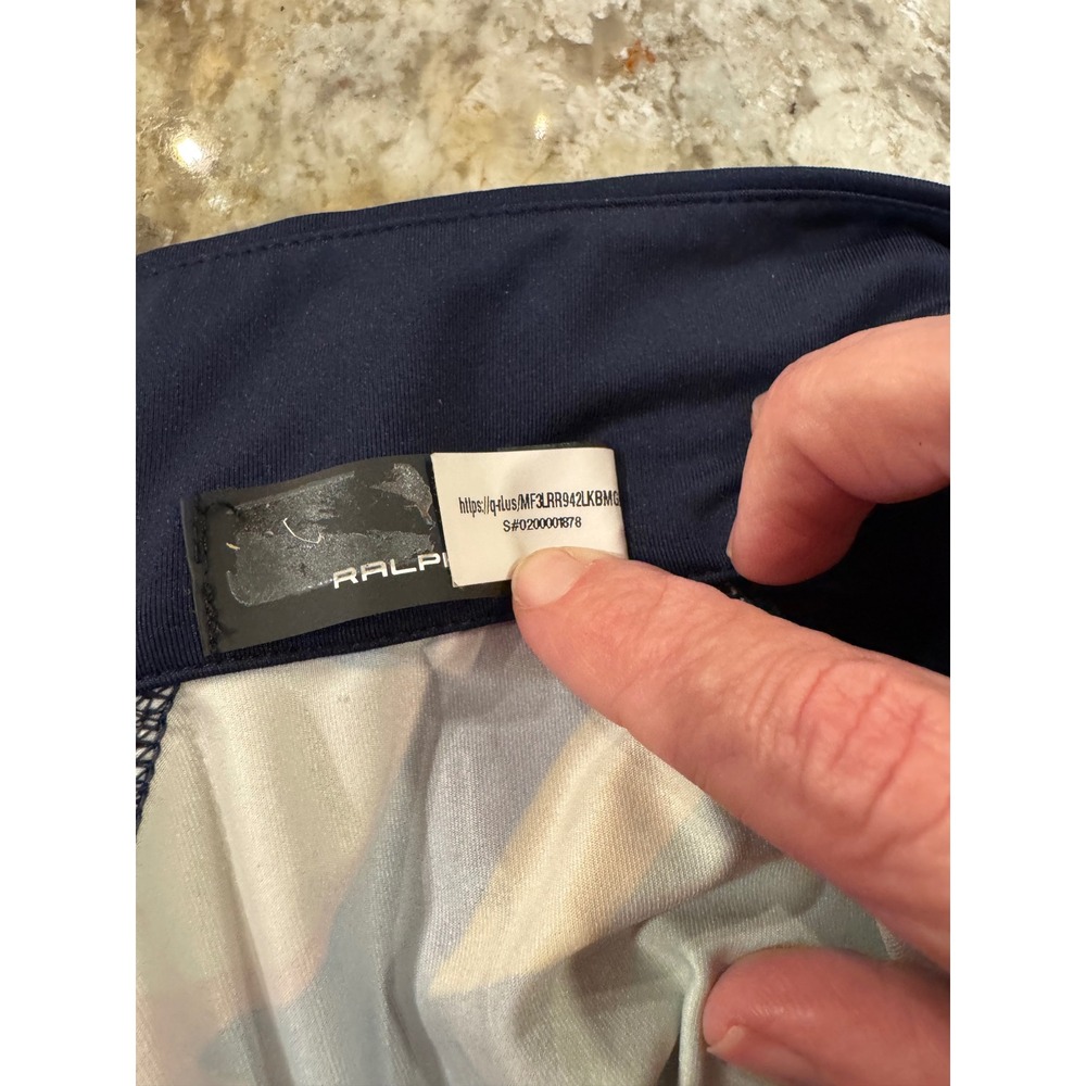 RLX Ralph Lauren Girls Navy Multi Geometric Abstract Quarter Zip Top Size S 7 - Picture 8 of 12